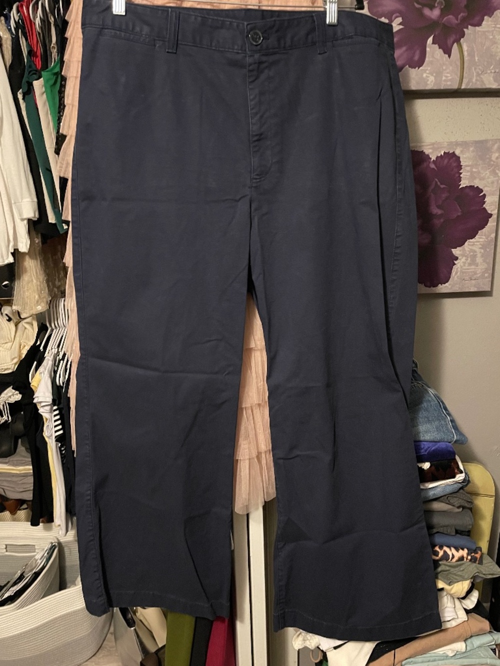 Gap Plain/Flat Front Navy Khaki's Size 20